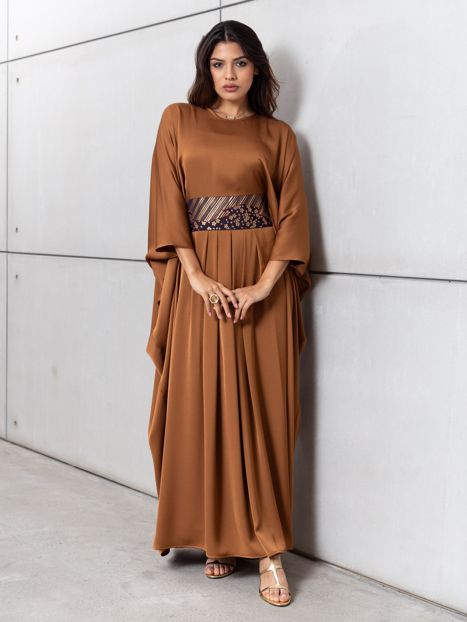 Pleated Limited Kaftan in Bronze