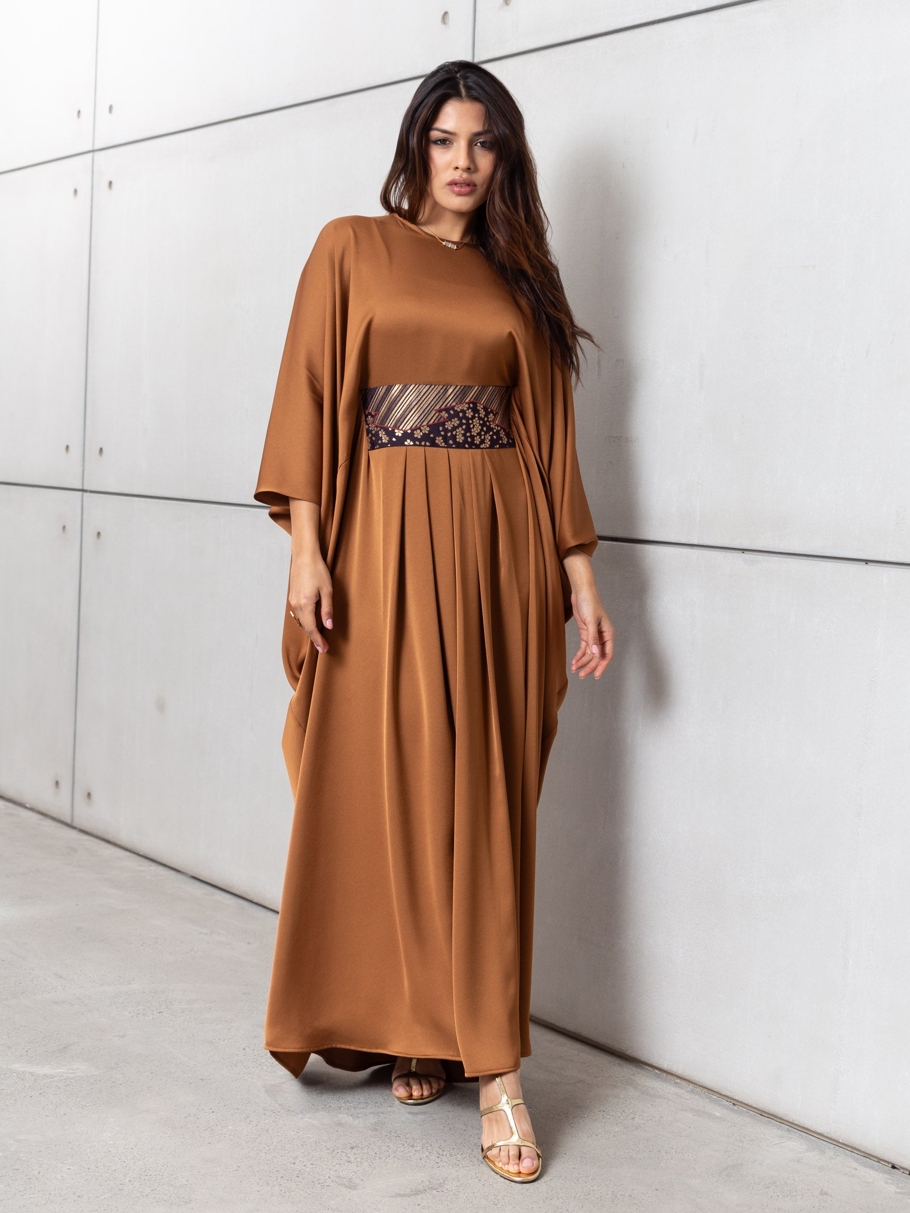 Pleated Limited Kaftan in Bronze