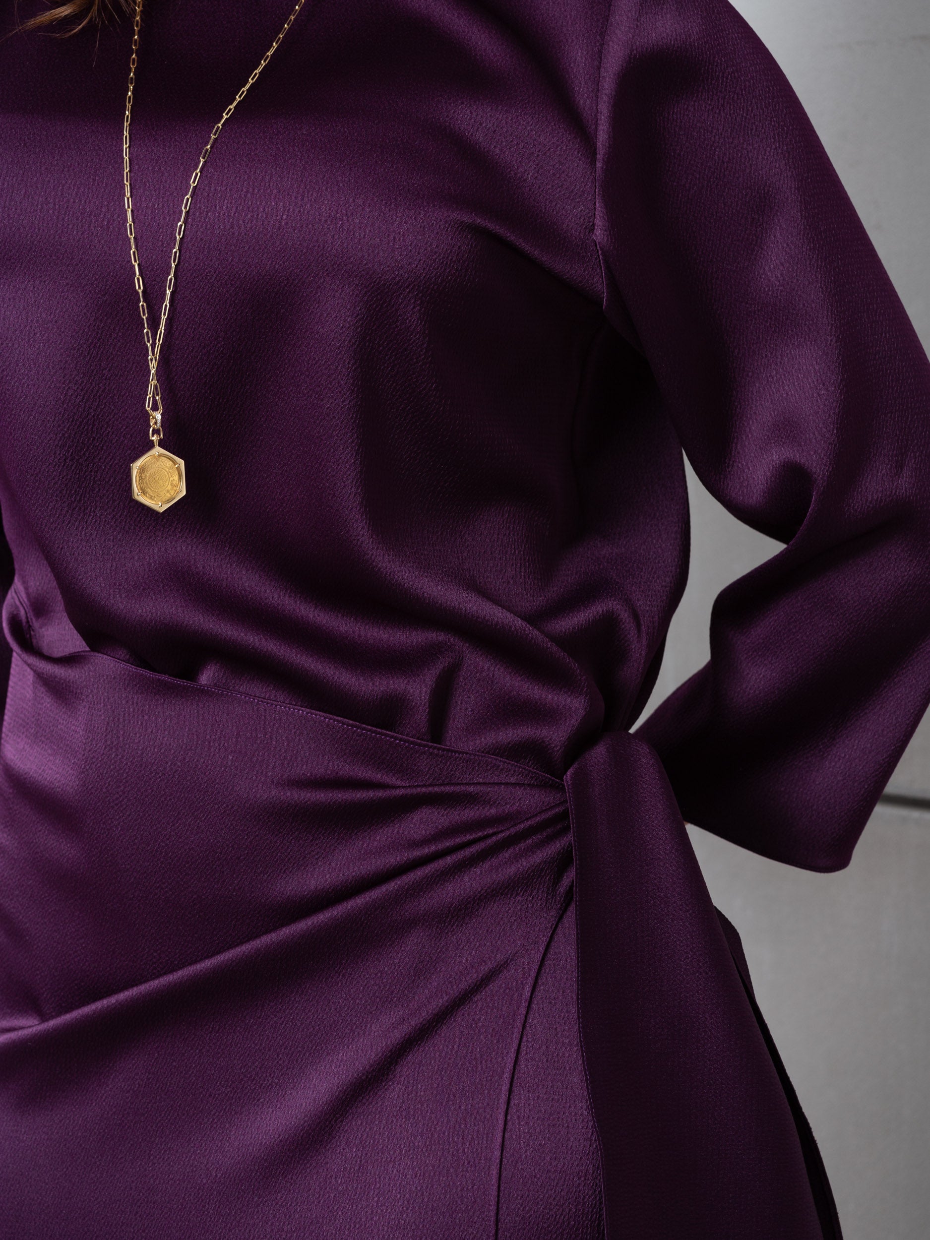 Wrap Dress in Polished Purple