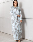 Floral Jacquard Abaya in Sky Blue