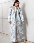 Floral Jacquard Abaya in Sky Blue