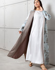 Floral Jacquard Abaya in Sky Blue