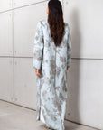 Floral Jacquard Abaya in Sky Blue