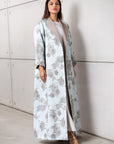 Floral Jacquard Abaya in Sky Blue