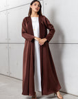 Polished Layer Abaya in Brown