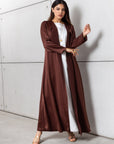 Polished Layer Abaya in Brown