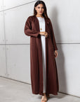 Polished Layer Abaya in Brown