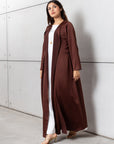 Polished Layer Abaya in Brown