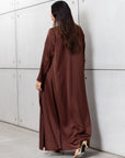 Polished Layer Abaya in Brown