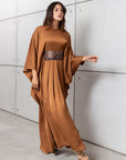 Pleated Limited Kaftan in Bronze