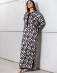 Abstract Kaftan in Black & White