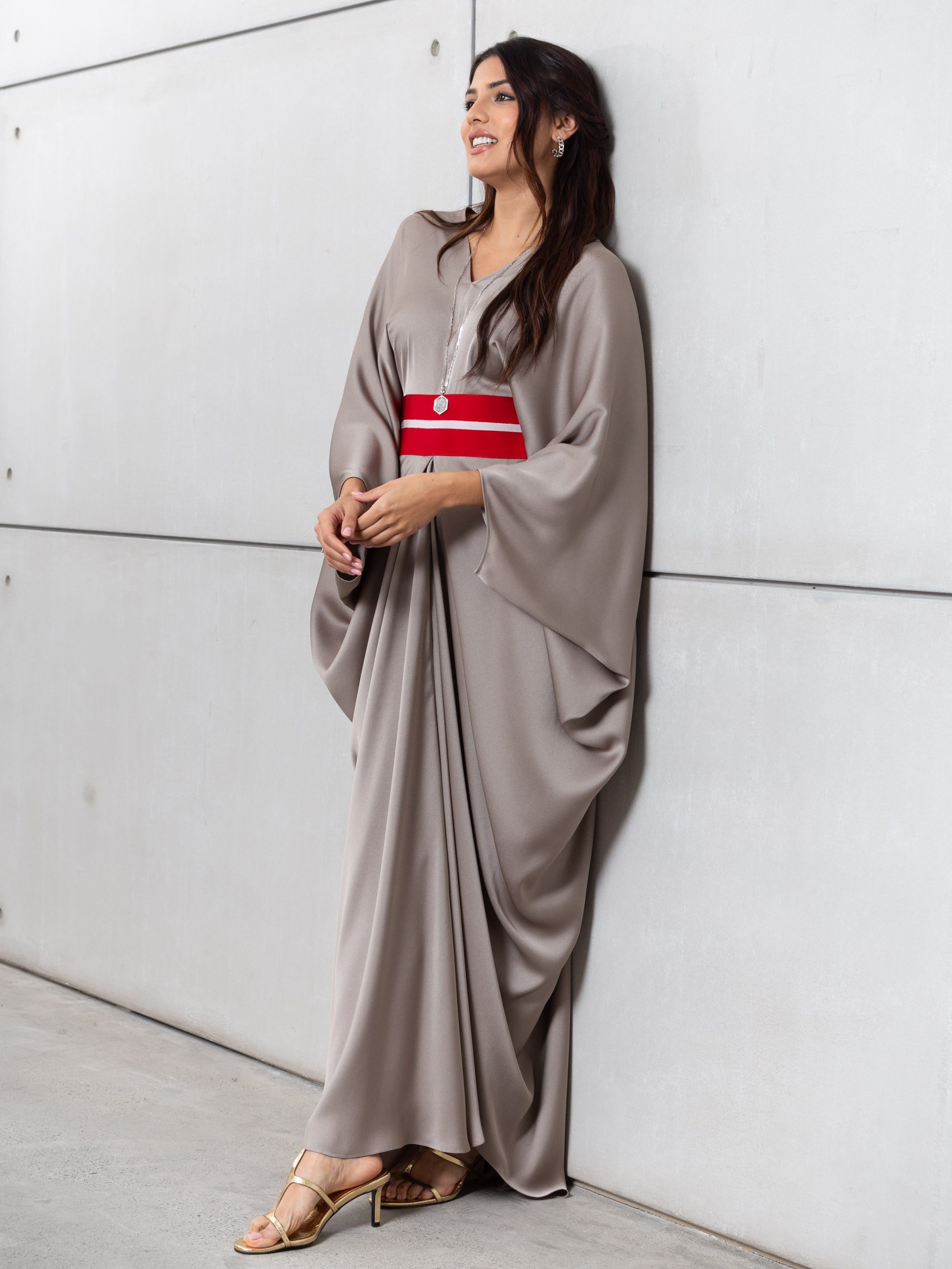 Butterfly Limited Kaftan in Silver Gray