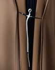 Tencel Twill Abaya in Golden Brown with Japanese String Detail RTW