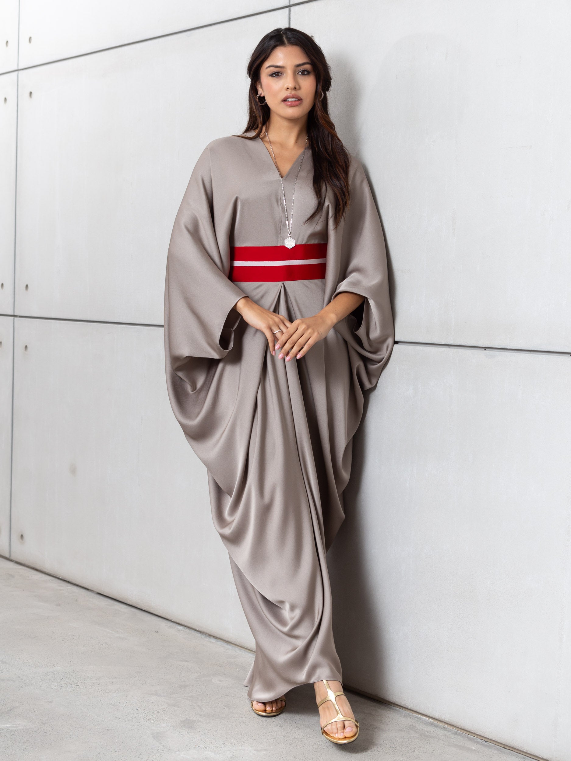 Butterfly Limited Kaftan in Silver Gray