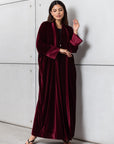 Velvet Abaya in Burgundy