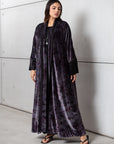 Velvet Abaya in Purple Pattern