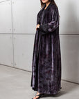 Velvet Abaya in Purple Pattern