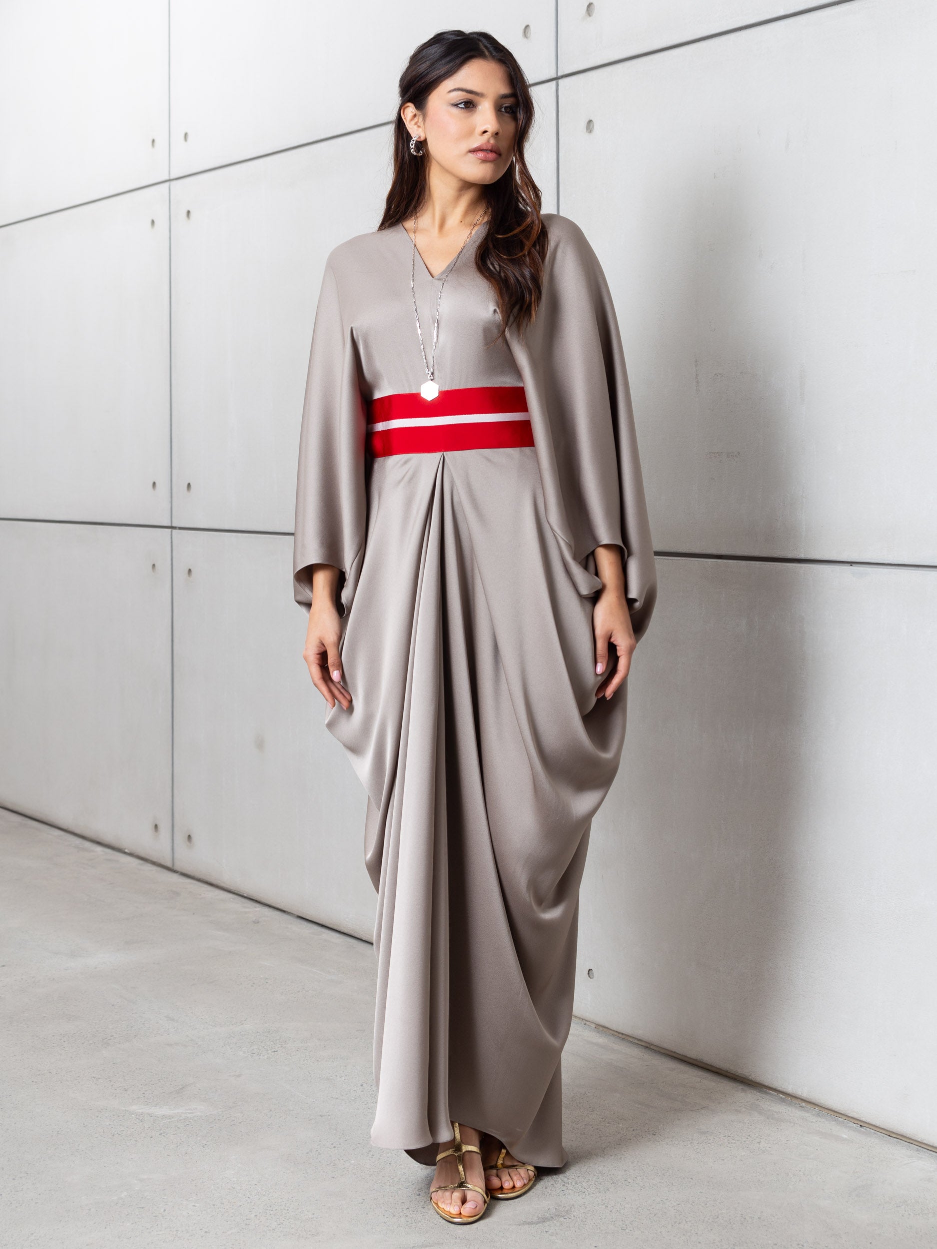 Butterfly Limited Kaftan in Silver Gray