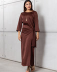 Wrap Dress in Polished Brown