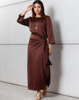 Wrap Dress in Polished Brown