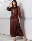 Wrap Dress in Polished Brown