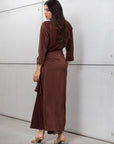 Wrap Dress in Polished Brown