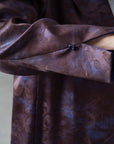 Satin Blazer Abaya in Blue Bronze