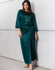 Wrap Dress in Polished Emerald Green