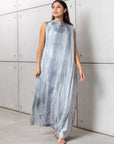 Cloud Wave Kaftan Dress in Misty Blue