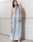 Cloud Wave Kaftan Dress in Misty Blue