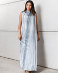 Cloud Wave Kaftan Dress in Misty Blue