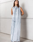 Cloud Wave Kaftan Dress in Misty Blue