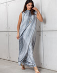 Cloud Wave Kaftan Dress in Misty Blue