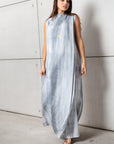 Cloud Wave Kaftan Dress in Misty Blue