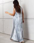 Cloud Wave Kaftan Dress in Misty Blue