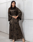 Deep Onyx Kaftan with Diamond Belt