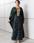 Floral Kaftan in Emerald Green