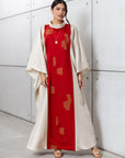 Silk Kaftan in Champagne with Red RTW