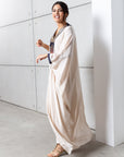 Art Deco Silk Kaftan in Creme