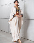 Art Deco Silk Kaftan in Creme