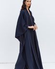 Flow Abaya in Navy Blue Tencel Twill