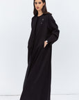 Elegant Black Front Line Abaya