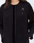 Elegant Black Front Line Abaya