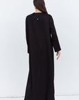 Elegant Black Front Line Abaya