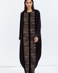 Front Panel Black and Brown Abaya