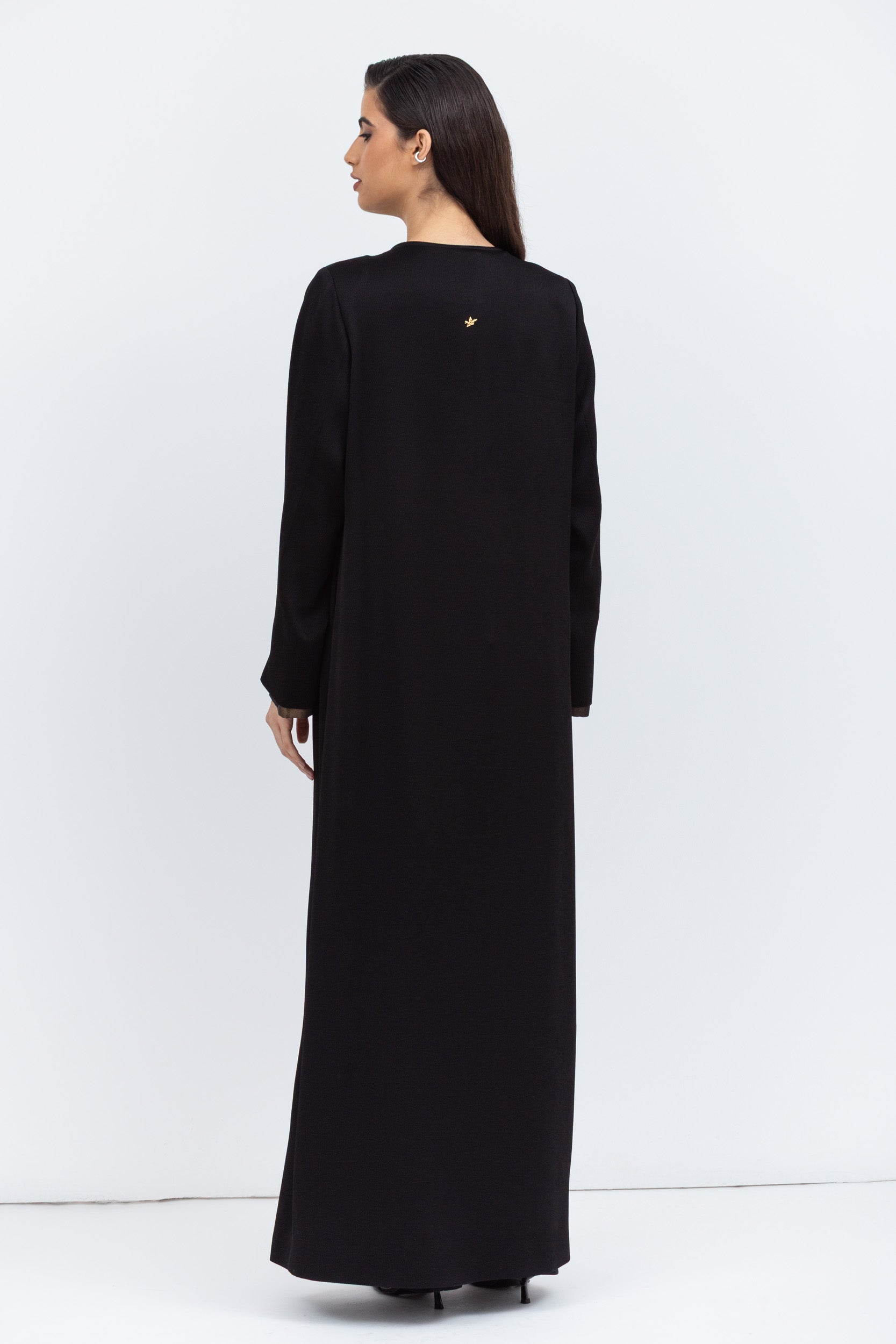 Front Panel Black and Brown Abaya