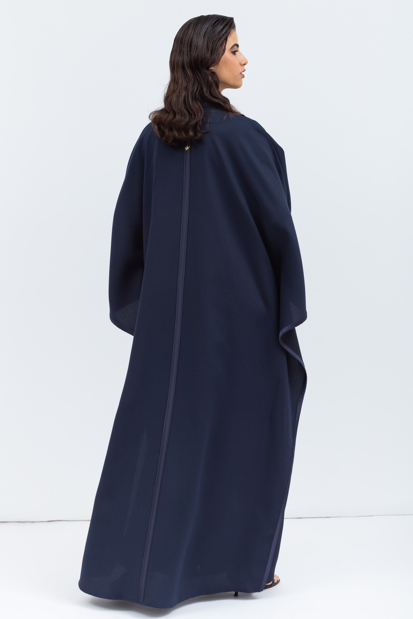 Flow Abaya in Navy Blue Tencel Twill