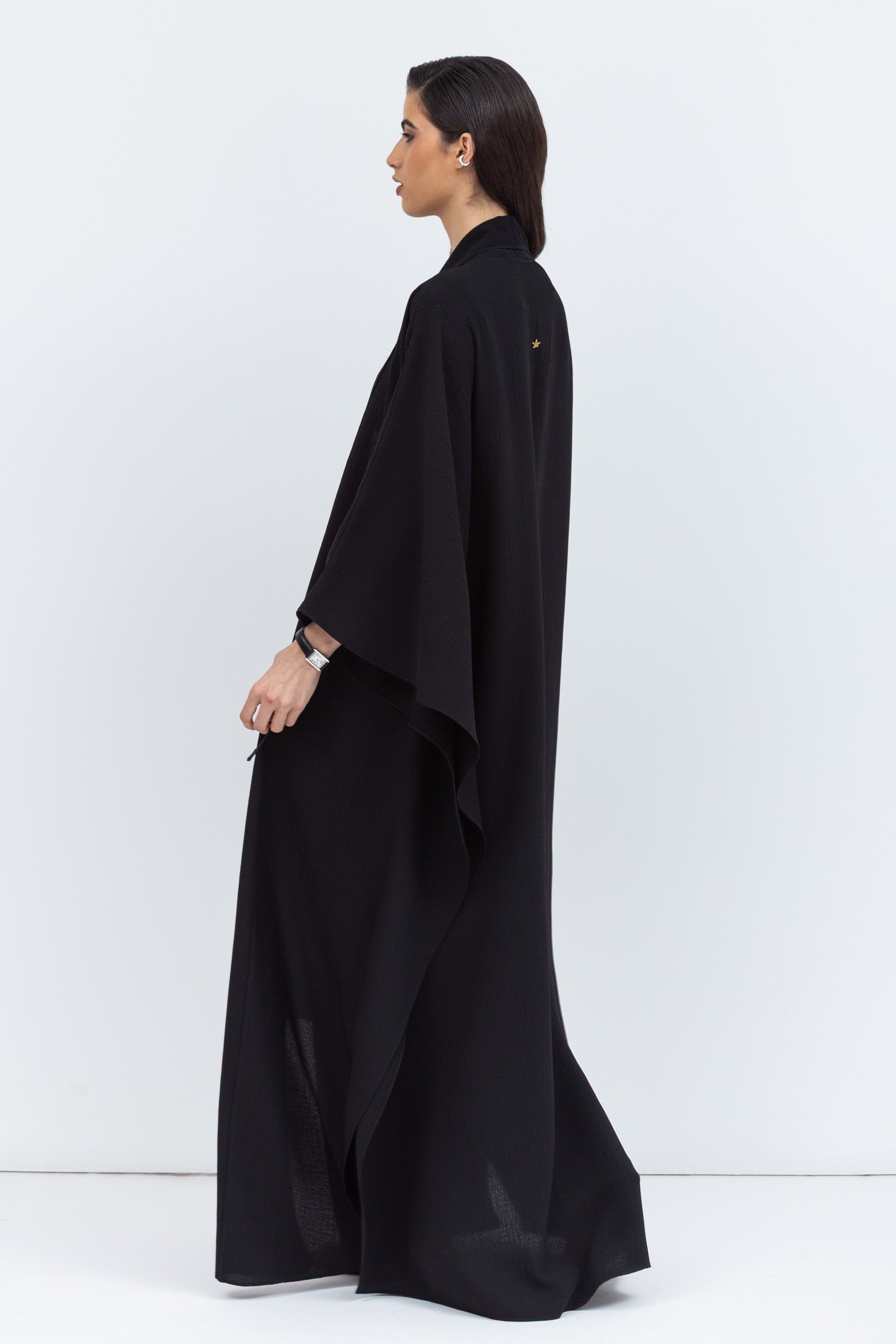 Flow Abaya in Black with Tie-String