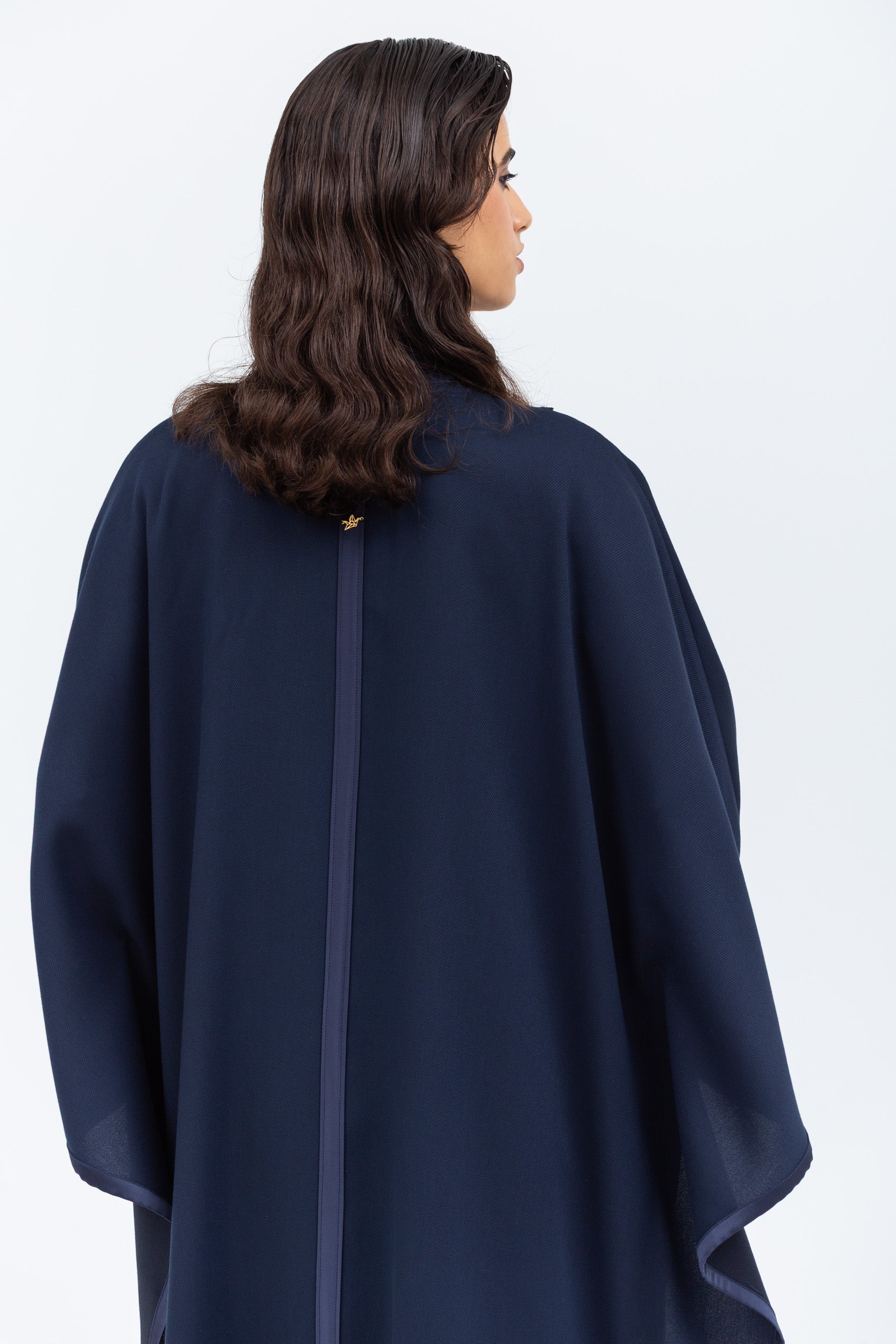 Flow Abaya in Navy Blue Tencel Twill