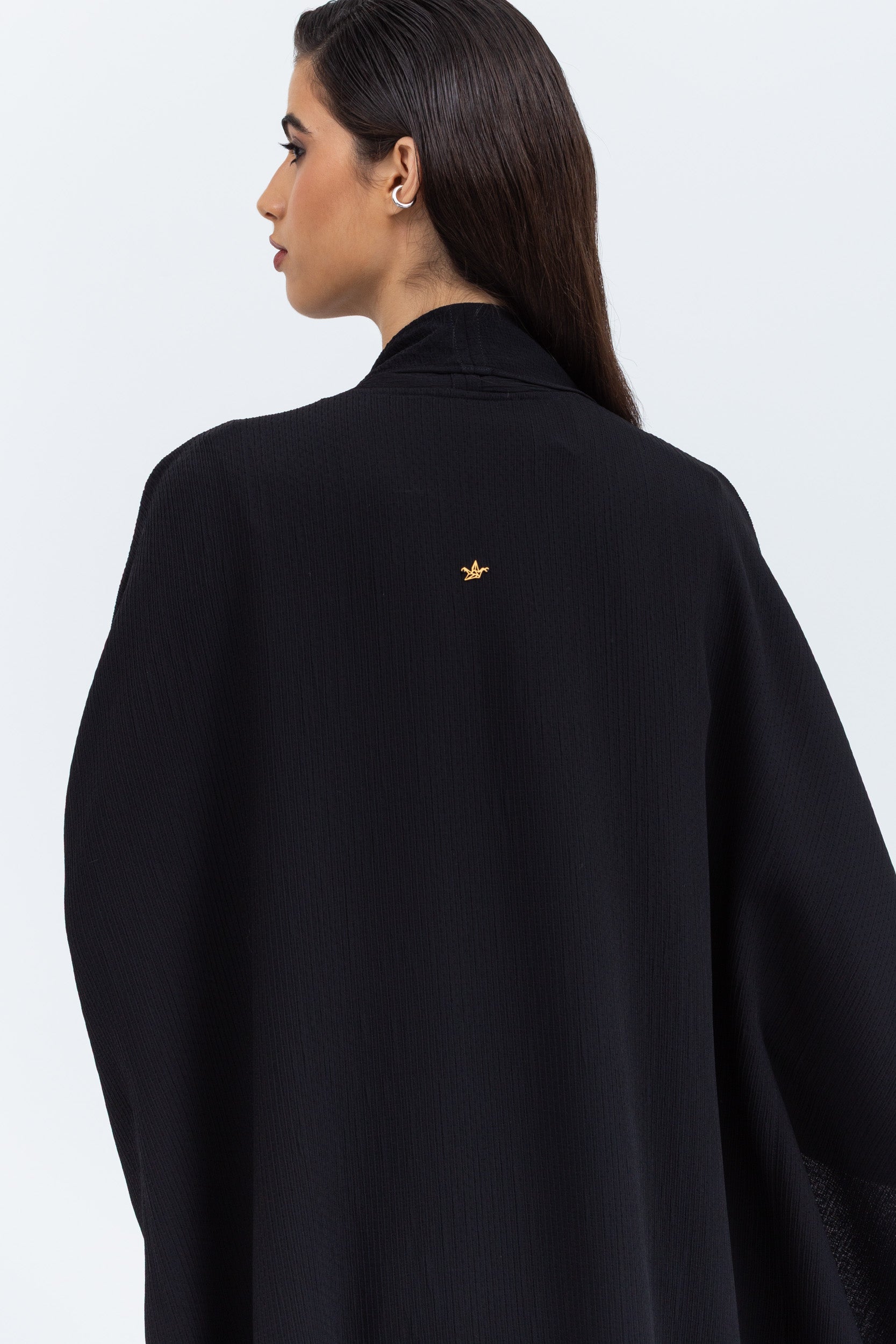 Flow Abaya in Black with Tie-String